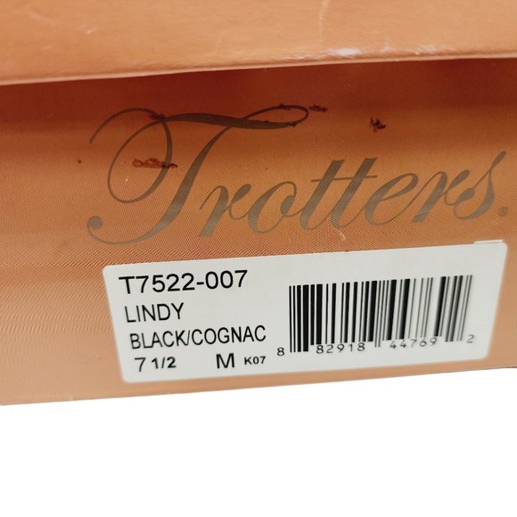 Trotters Slip on Loafers - NWT‎ - Womens 7.5 - Lindy Black and Cognac - Picture 10 of 10